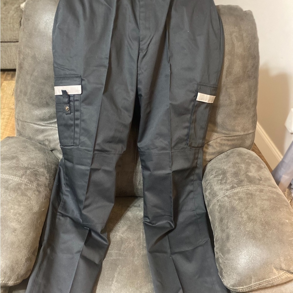 Galls Scotchlite Reflective Cargo Work Pants Women size 20 Navy Blue